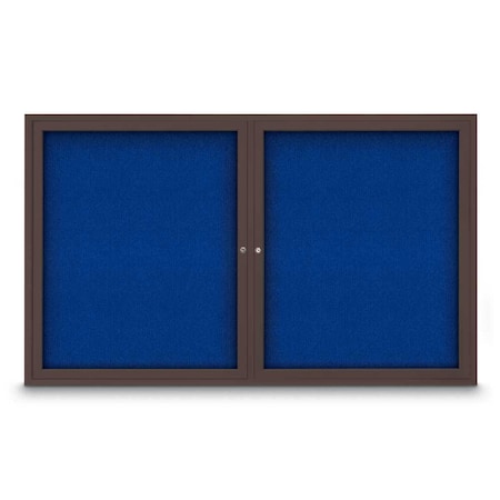 United Visual Products Sliding Door Indoor Enclosed Corkboard, 9 UV9029ACS-SATIN-DBURGU